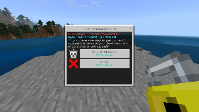 Option 2 - Area Messages: Screenshot 2