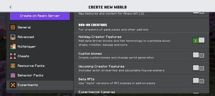 Holiday Creator Features