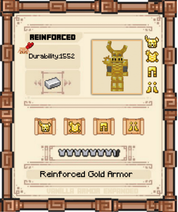 Reinforced Golden Armor Stats