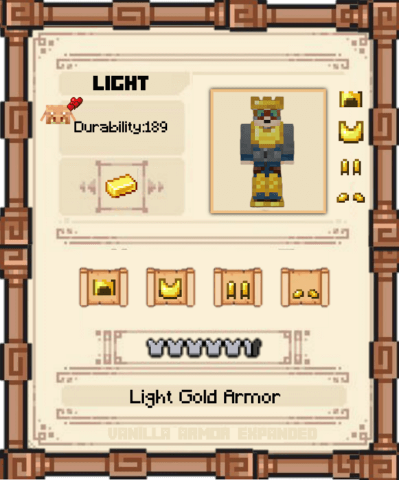 Light Golden Armor Stats