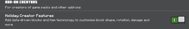 Required Experiments for Mystic Enchantments Addon