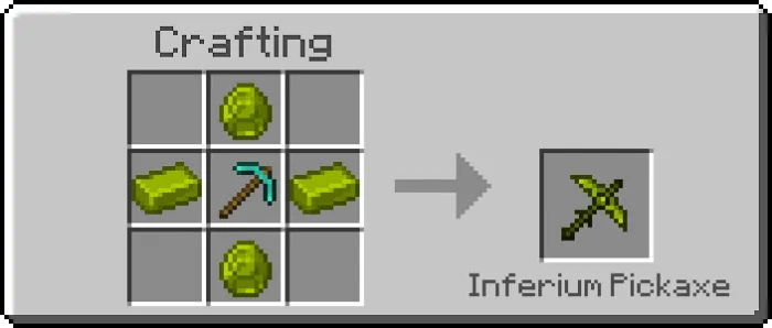 Inferium Pickaxe Recipe