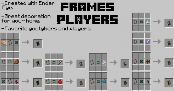 Frames Players Recipes