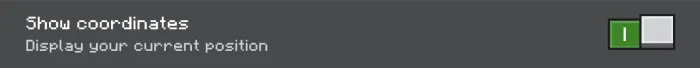 Show Coordinates Toggle