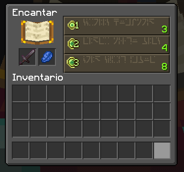 Alphabetical Numbers on the Enchantment Table: Screenshot