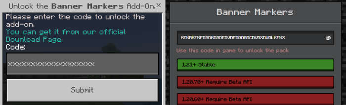 Addon locked with a code