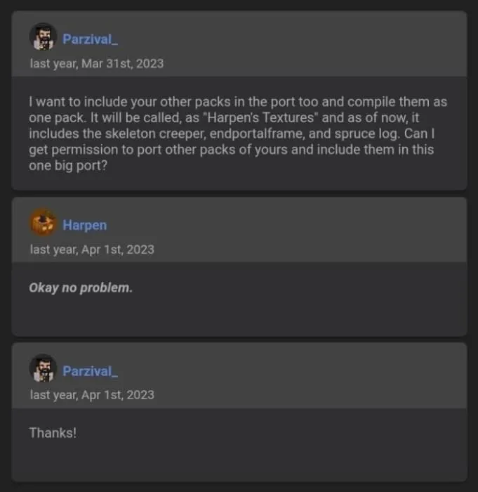 Harpen's Permission for Parzival_