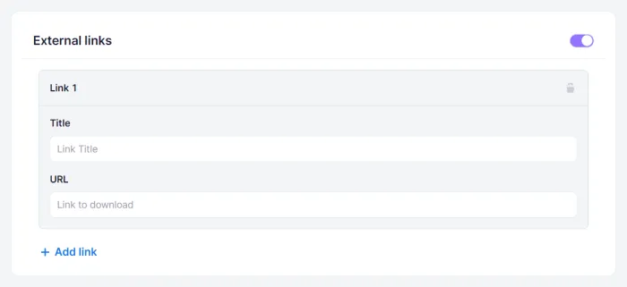 Adding addon external links