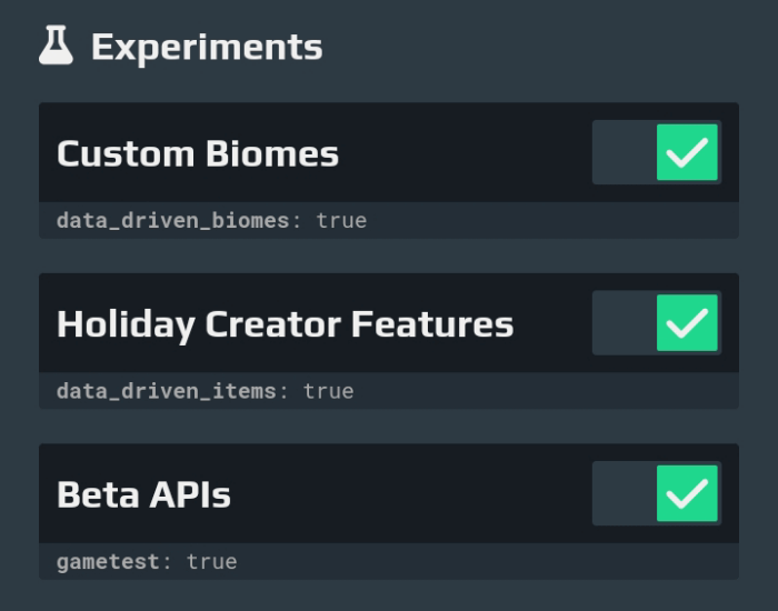 Aternos Server: Required Experiments