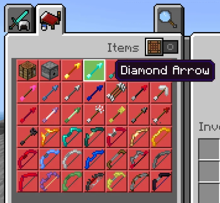 Diamond Arrow in Recipes List