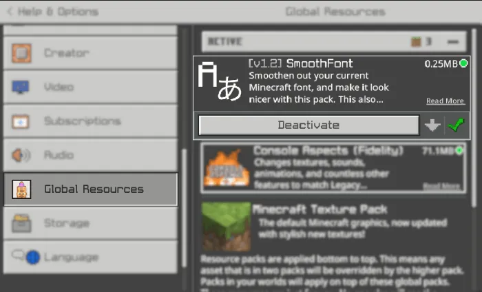 Activating SmoothFont