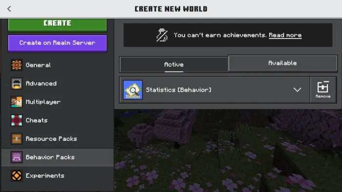 Installed Behavior Pack