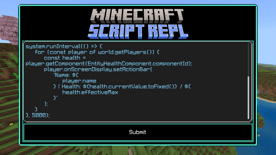Thumbnail: Minecraft Script REPL Add-On