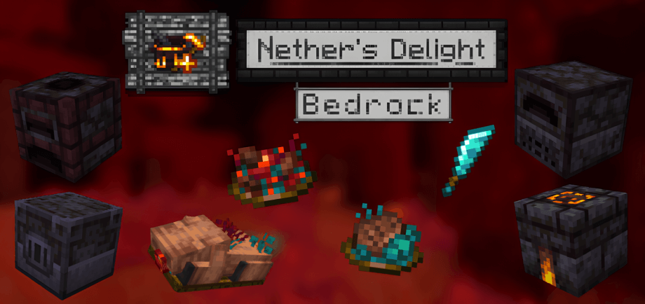 Thumbnail: 🔥Nether's Delight Bedrock (Unofficial Port)🔥