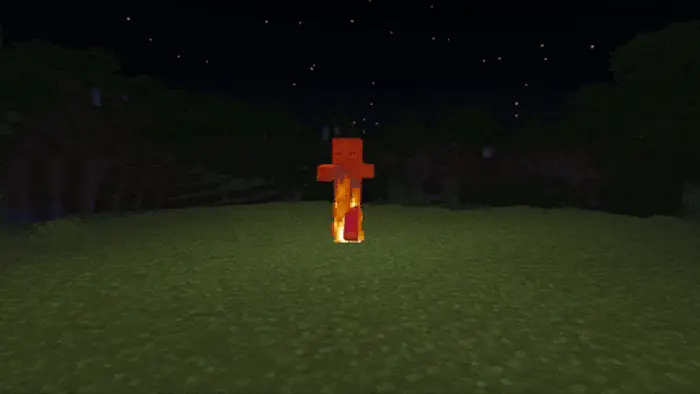 Dynamic Lighting from Burning Zombie