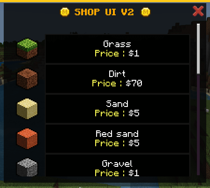 Shop UI: Screenshot 3