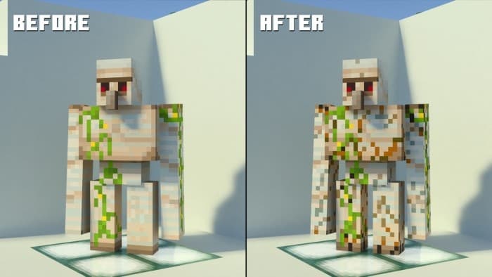 Iron Golem Texture Fixes: Before & After