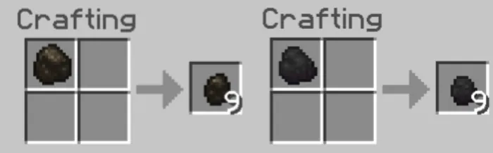 Charcoal Piece & Coal Piece Craft Recipes