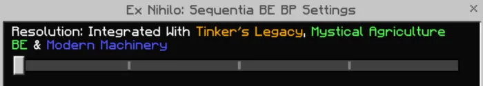 Ex Nihilo: Sequentia BE Integrations Settings