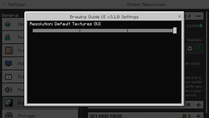Brewing Guide UI Settings