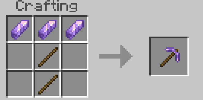 Amethyst Pickaxe Recipe