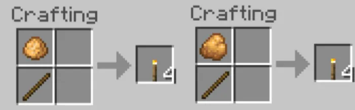 Torch Recipes from Glowstones