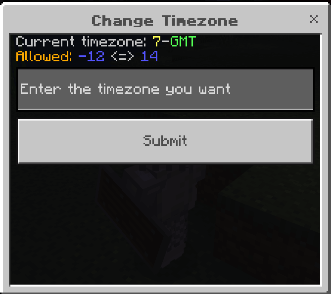 Change Timezone Menu