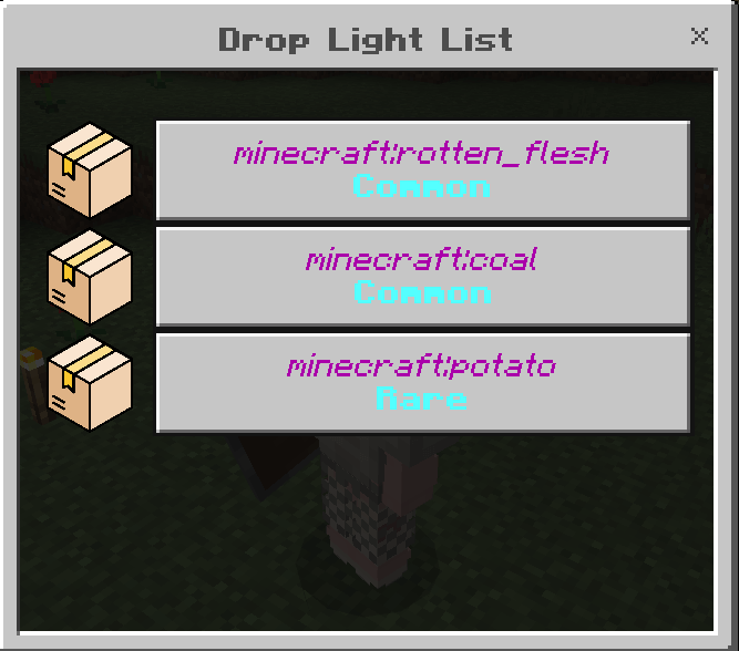 Drop Light List Menu