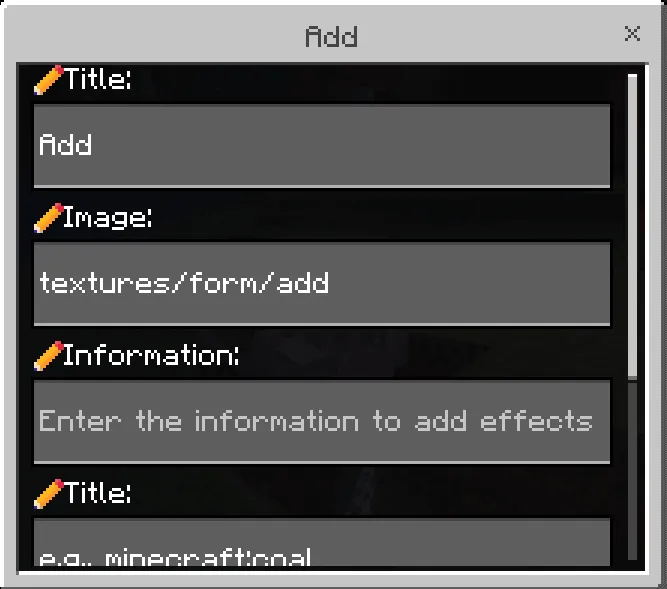 Edit Form Menu