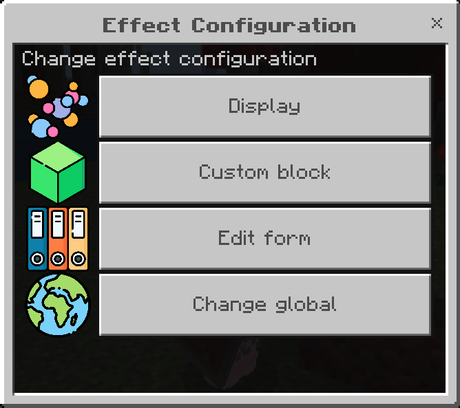 Effect Configuration Menu