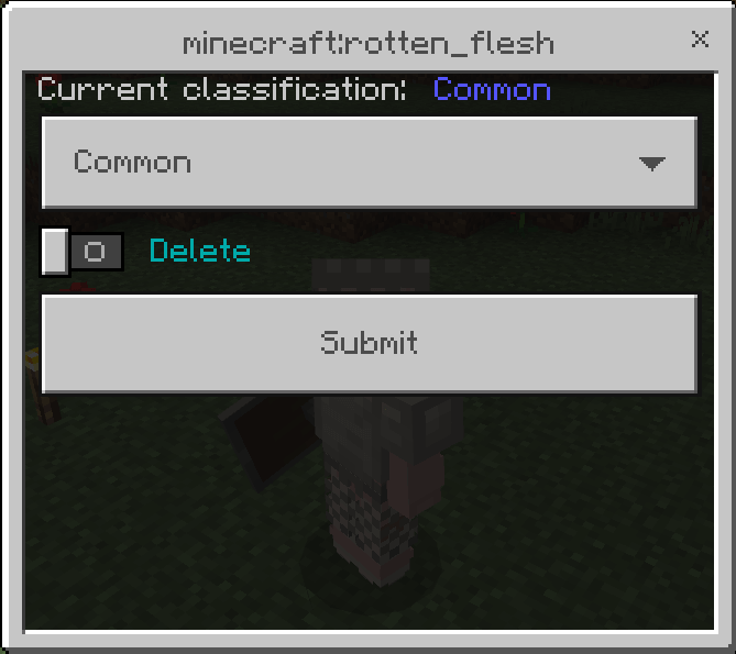 Rotten Flesh Edit Menu