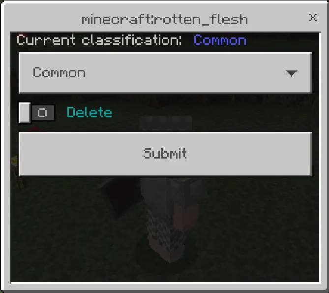 Rotten Flesh Edit Menu