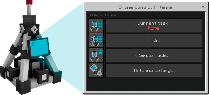 Drone Control Antenna Menu