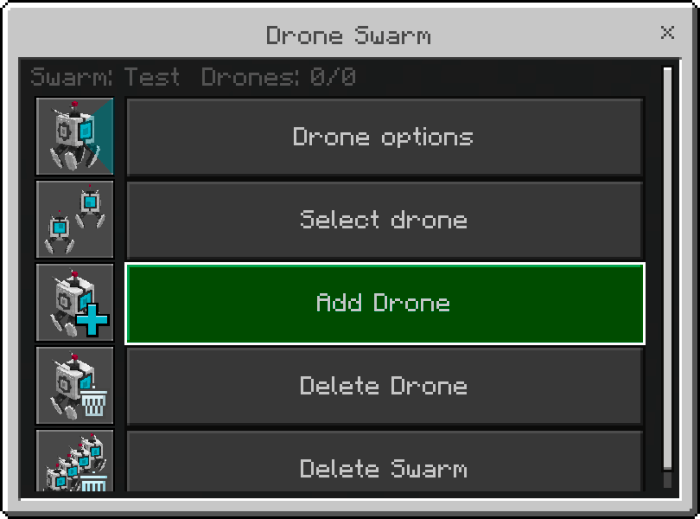 Drone Swarm Menu