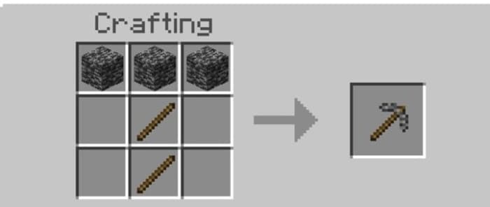 Bedrock Pickaxe Recipe