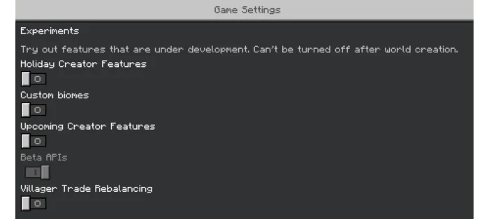 Required Experimental Settings