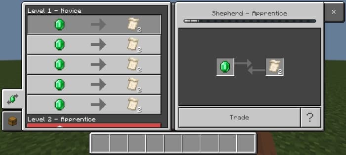 Shepherd Villager Pattern Trades