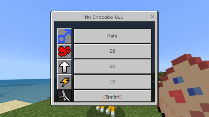 Chocobo Menu: Screenshot 1