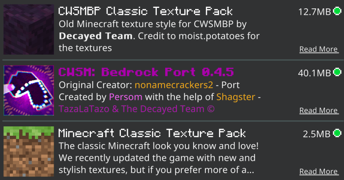 Enabled CSWMBP Classic Texture Pack