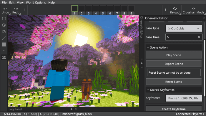 Cinematic Editor Extension: Screenshot