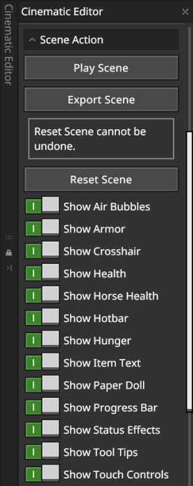 Scene Action Menu