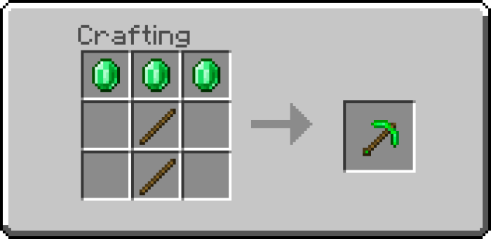 Emerald Pickaxe Recipe