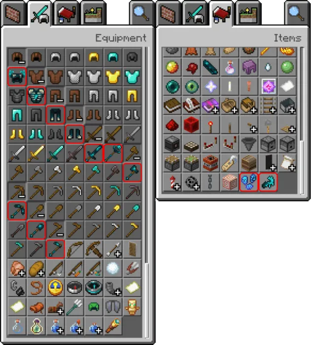 Warden Armor, Tools & Staff in the Inventory