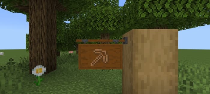 Sign with pickaxe: Screenshot