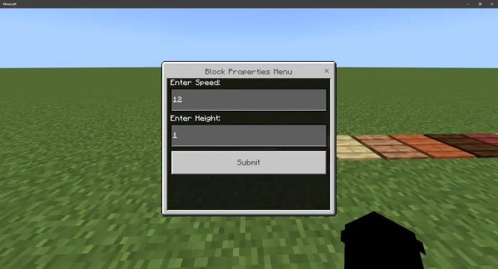 Pressure Plate Menu: Screenshot