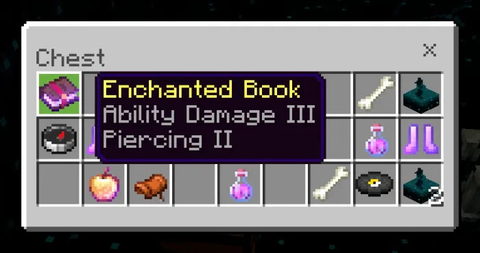 Ability Damage Enchantment in Ancient City chest