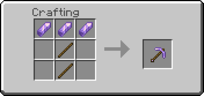 Amethyst Pickaxe Recipe