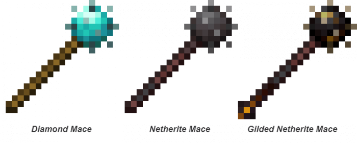 Diamond Morningstar, Netherite Morningstar and Gilded Netherite Morningstar