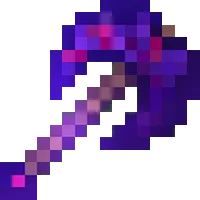 Enchanted Glowing Obsidian Battleaxe