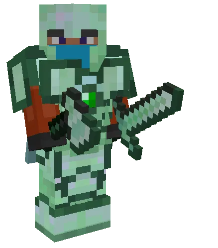 Equipped Aetherite Armor, Tools & Weapons: (Axe and Sword)